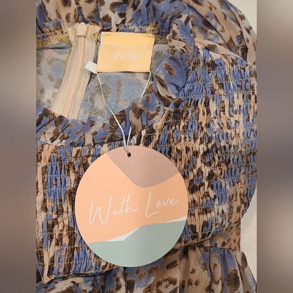 Sage + Paige (Austrailian) Drive Me Wild Mini Dress, Blue Leopard Smocked | XS - Picture 10 of 13